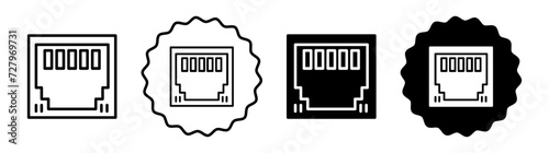 TCP set in black and white color. TCP simple flat icon vector