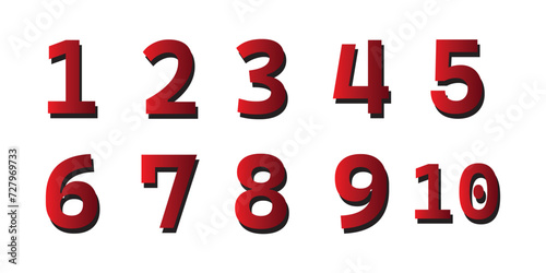 number circle icon set 1-10. calendar vector illustration.