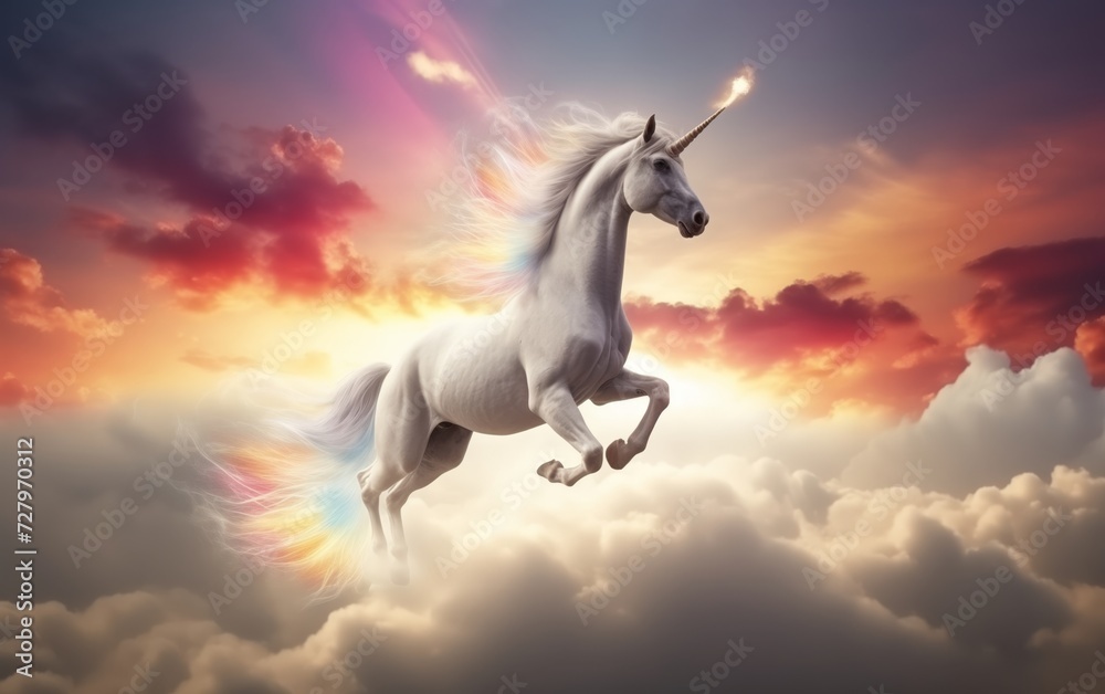 unicorn runs through the clouds past the rainbow unicorn runs through the clouds past the rainbow