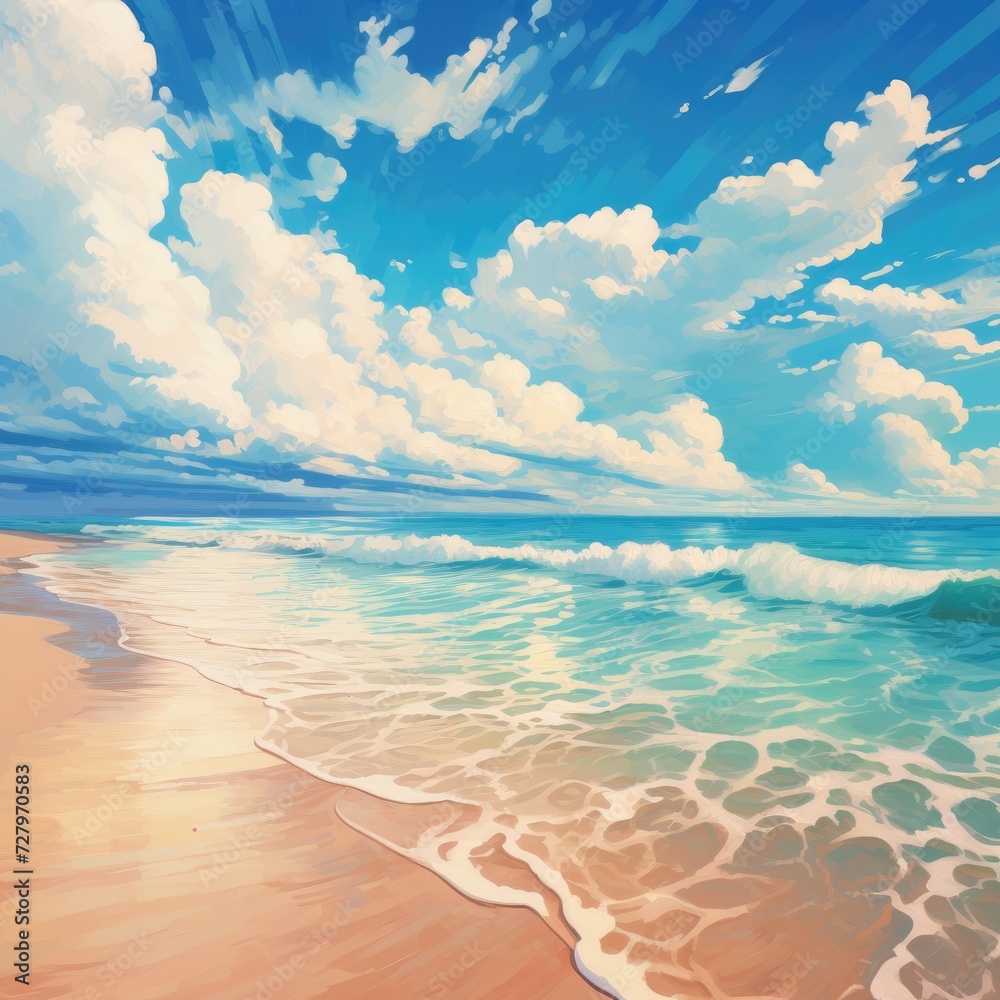 a sunny beach in warm blue waters