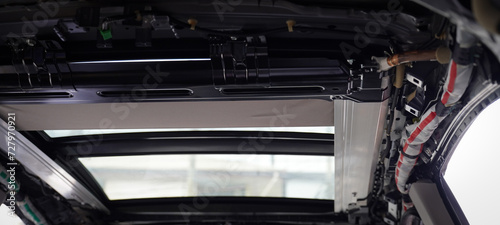 close up of a car with sun roof repairing