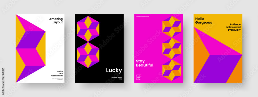 Geometric Book Cover Layout. Modern Report Design. Isolated Background Template. Brochure. Flyer. Poster. Banner. Business Presentation. Brand Identity. Magazine. Notebook. Newsletter. Advertising
