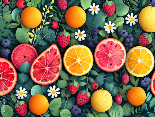 Illustration artistic web design food banner design