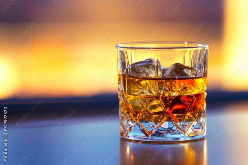 Distilled Splendor: A Glass of Whiskey Seen from Below