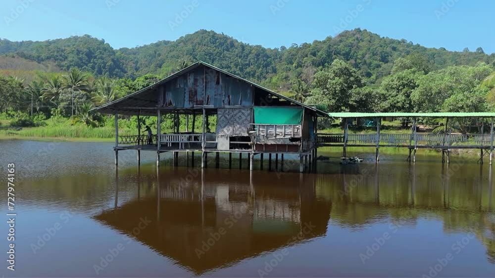 Fishing farm house on the lake in Koh Lanta Thailand Fishing farm house on the lake in Koh Lanta Thailand