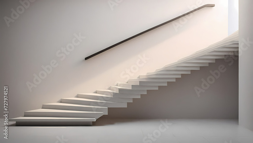 Clean and simple 3D stairs ascending in a minimalistic composition.