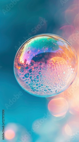 Iridescent Symphony, Abstract Background Texture Resembling the Playful Hues of Soap Bubbles