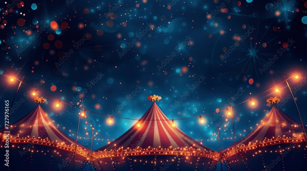 Circus tent at night - obrazy, fototapety, plakaty 