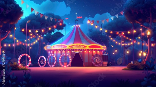 Circus tent at night