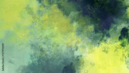 Fototapeta Naklejka Na Ścianę i Meble -  Abstract yellow green watercolor paper texture background. abstract texture Yellow-green grunge in watercolor