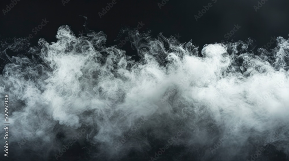 A Smoke Backdrop Isolated on a Black Canvas, Creating a Mesmerizing Visual Effect A Smoke Backdrop Isolated on a Black Canvas, Creating a Mesmerizing Visual Effect