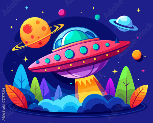 starship space galaxy planet universe cosmos world vector future stars eternity