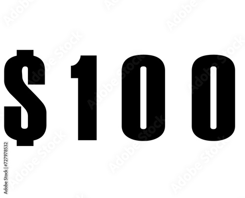 100 dollars sign png