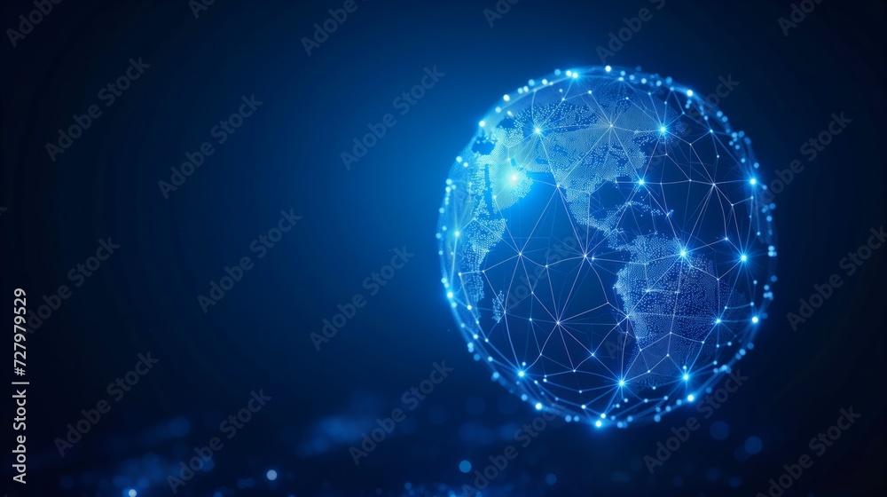 Digital Representation of Global Connectivity in Blue Tones Digital Representation of Global Connectivity in Blue Tones