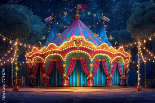 Circus tent at night