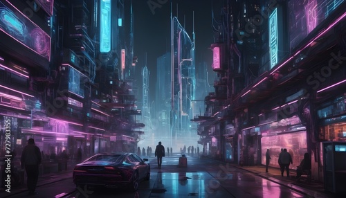 Generic cyberpunk landscape, Loneliness. Wallpaper