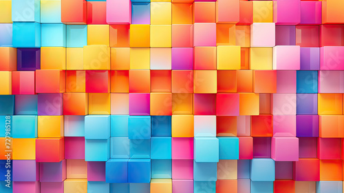 Background with a repetitive grid of colorful squares or rectangles  a vibrant and organized composition with a modern aesthetic Ai Generative