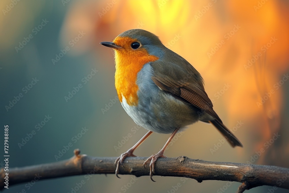 Obraz premium A Bird on a Branch, Capturing Nature's Delicate Balance