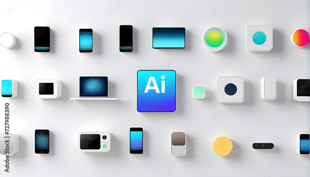 Ai and Smart Home concept illustration background Ai and Smart Home concept illustration background