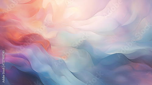 Fotografia Ethereal abstract background with gently shifting forms in a dreamlike palette,