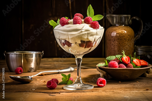 Savor the exquisite flavor of Syllabub Strawberry, captured in a delightful image. Ideal for culinary projects and refreshing dessert themed designs. photo