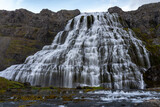 View of majestic Dynjandi waterfall in the Westfjords, Iceland
