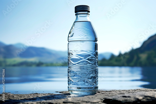 image of a water bottle with a nature background