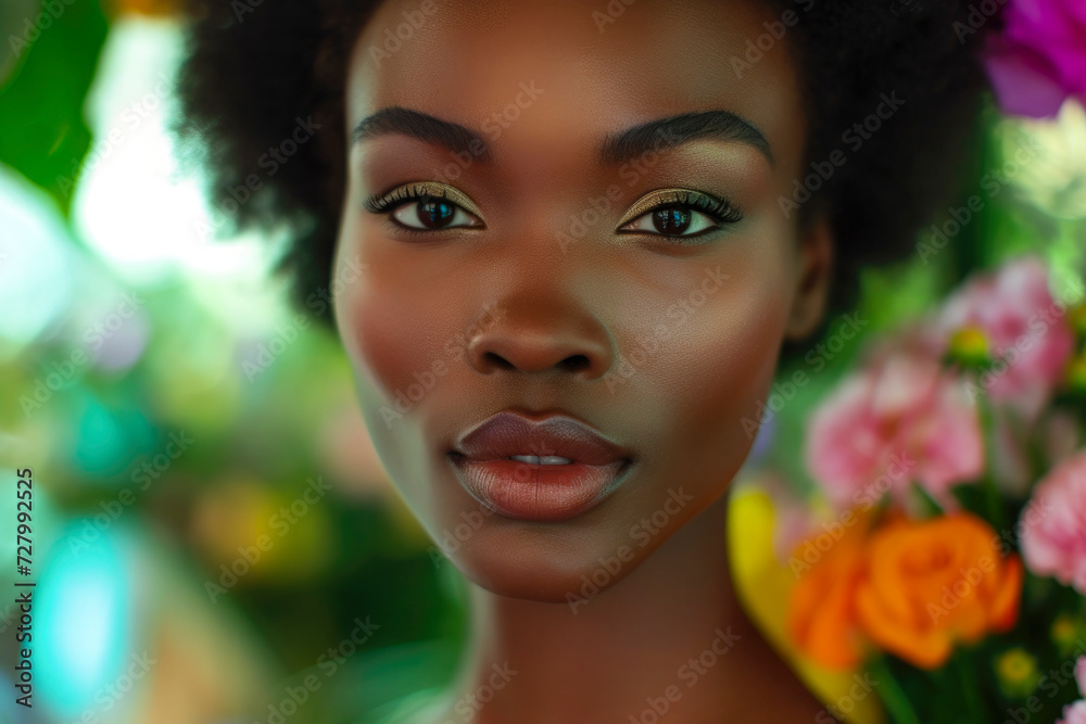 African-American woman, 30-year-old businesswoman working as a florist,