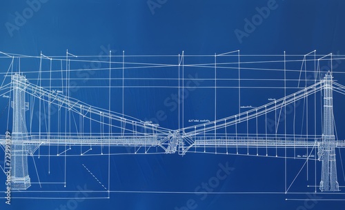 blueprint of cable  bridge