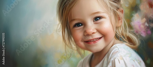 Adorable Smiling Child: Triple the Charm in a Portrait of a Cute and Smiling Child