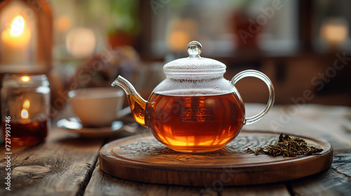 cup of tea with teapot