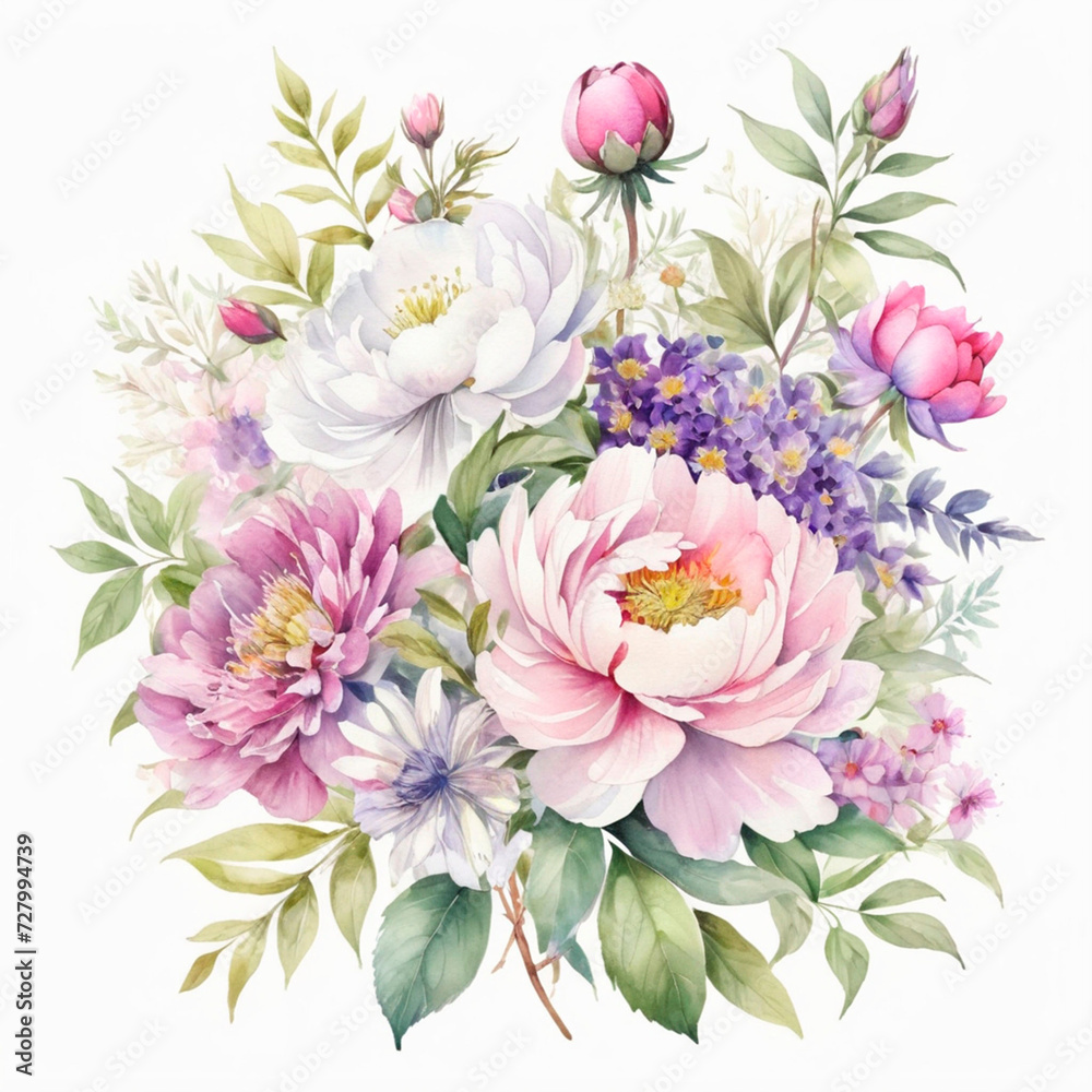 Obraz premium bouquet of pink lilies