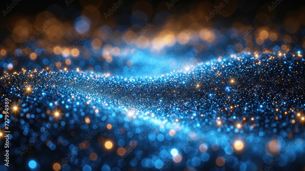a blurry image of a blue and yellow star filled sky with lots of stars in the middle of it. a blurry image of a blue and yellow star filled sky with lots of stars in the middle of it.