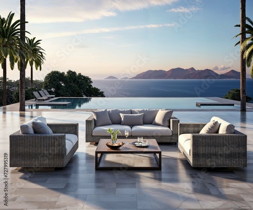 luxurious outdoor furniture by the sea © Standard Procedure