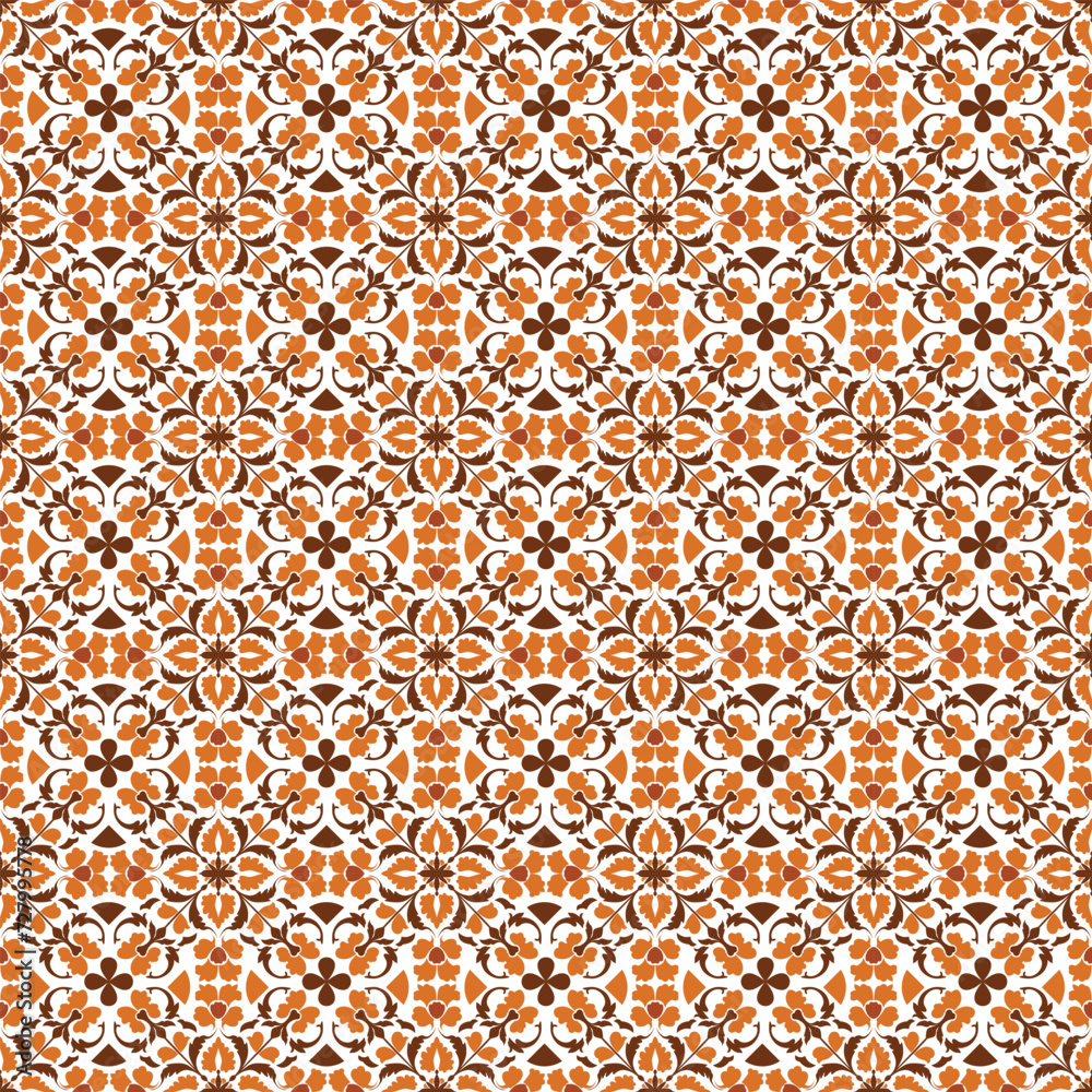 Fototapeta premium Fall autumn fabric Vector Seamless pattern design. For colorful digital printing pattern art. Flower fabric minimalist pattern design. Pattern for that Vector illustration. 