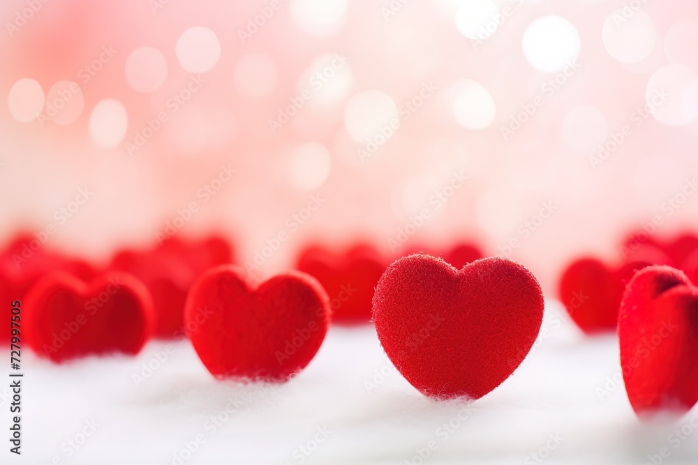 red hearts on a white fluffy background red hearts on a white fluffy background