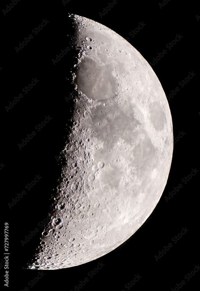 Very high resolution Half Moon. Pitch black sky, and plenty of room for contrast, brightness and color adjustment. Super high quality. Very high resolution Half Moon. Pitch black sky, and plenty of room for contrast, brightness and color adjustment. Super high quality.