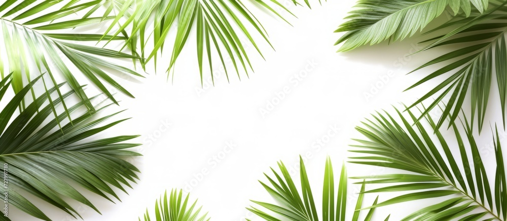 Exquisite Palm Leaves Isolated in a Striking Composition of Palm Leaves, Isolated on a White Background