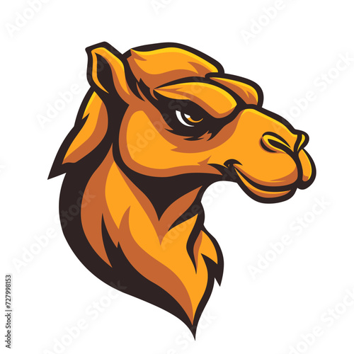 Esport vector logo camel, icon, sticker, symbol, head