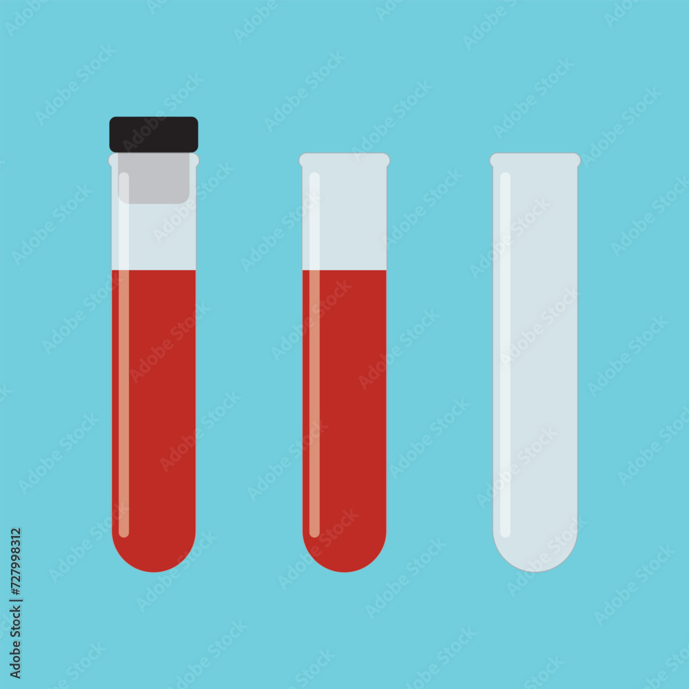 Blood test tube cartoon glass design icon. Medical tube blood test laboratory liquid breaker container Blood test tube cartoon glass design icon. Medical tube blood test laboratory liquid breaker container