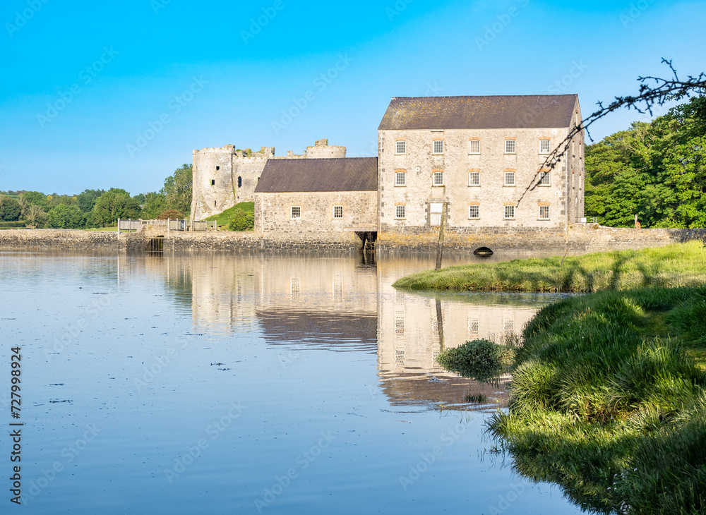 Tidal mill and Carew river in Wales