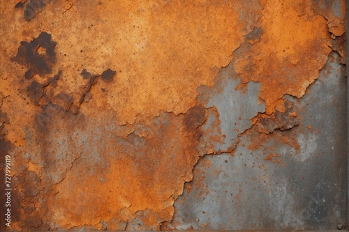 Rusty Grunge Metal Texture ,Orange