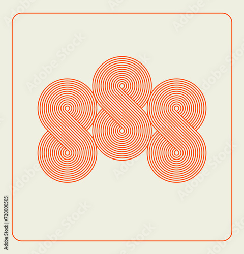 Vibrant geometric symbols on a background. Trendy graphic design patterns.  photo