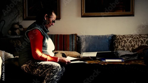 person sitting on sofa