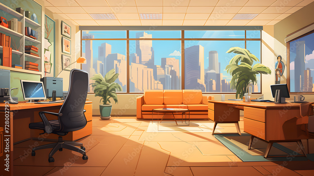 cartoon office space, office, working space cartoon style, skyscraper office cartoon office space, office, working space cartoon style, skyscraper office