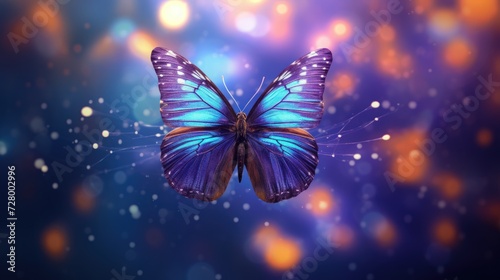 Butterflies with beautiful colors fly freely and happily. Generate AI image