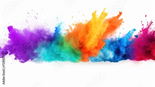 Colorful rainbow with bright colors and white background. Generate AI image