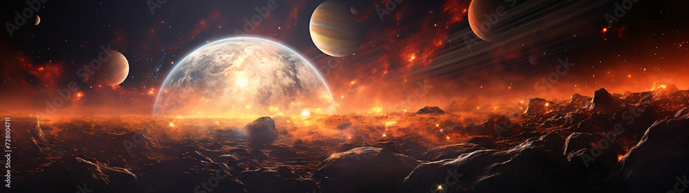 planets in solar system, photography art, space theme background wallpaper