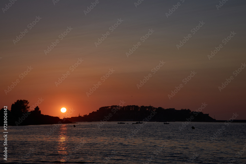 Sunset on Ladeira de Sabaris Beach in Baiona