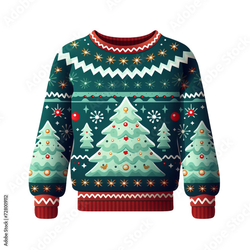 new year tree patterned sweater